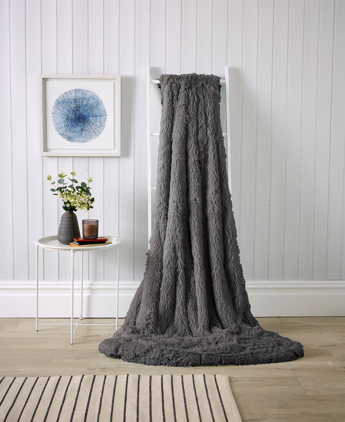 Oversized Chunky Faux Fur Throw & Cushion Cover by Olivia Rocco