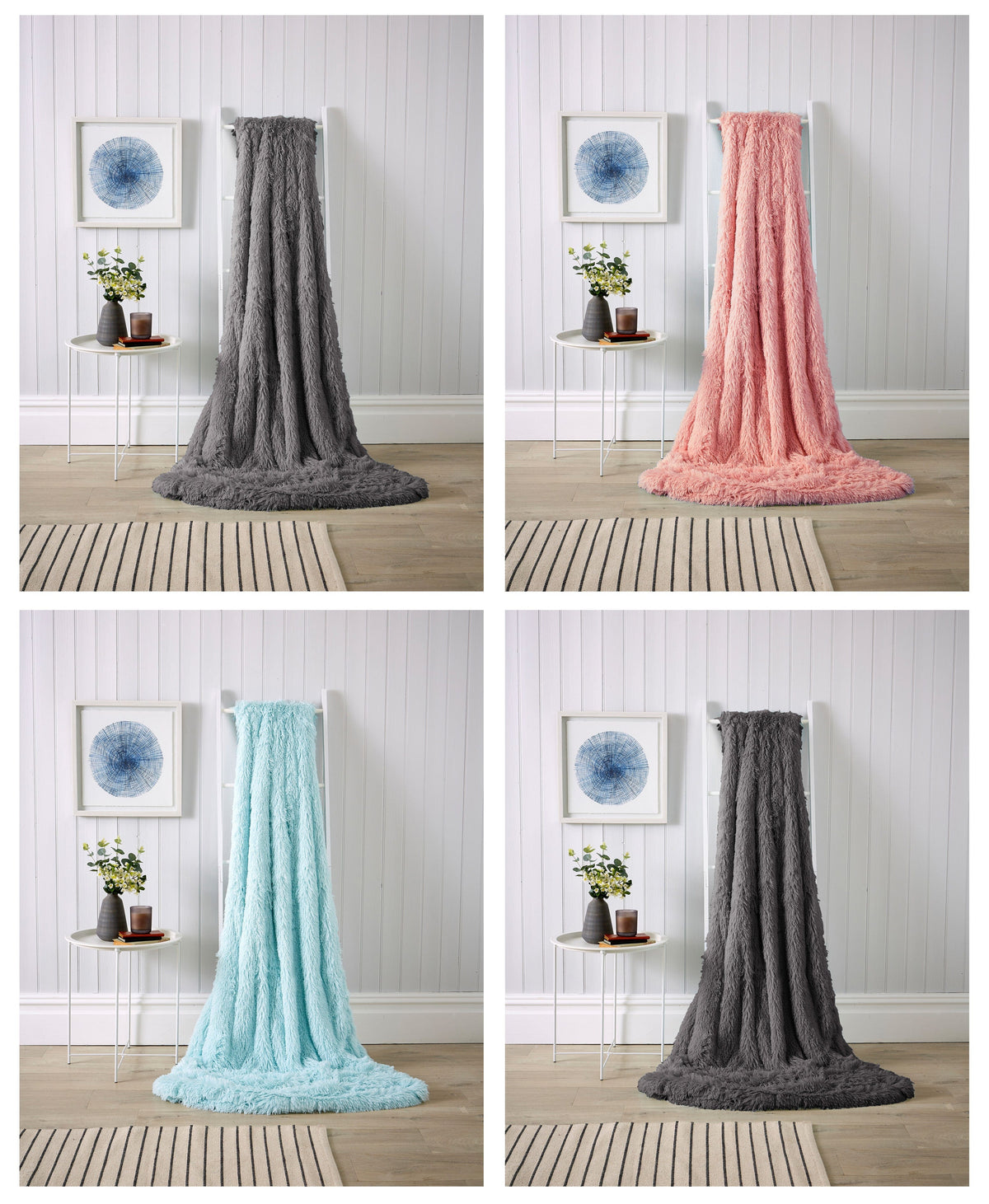 Oversized Chunky Faux Fur Throw & Cushion Cover by Olivia Rocco