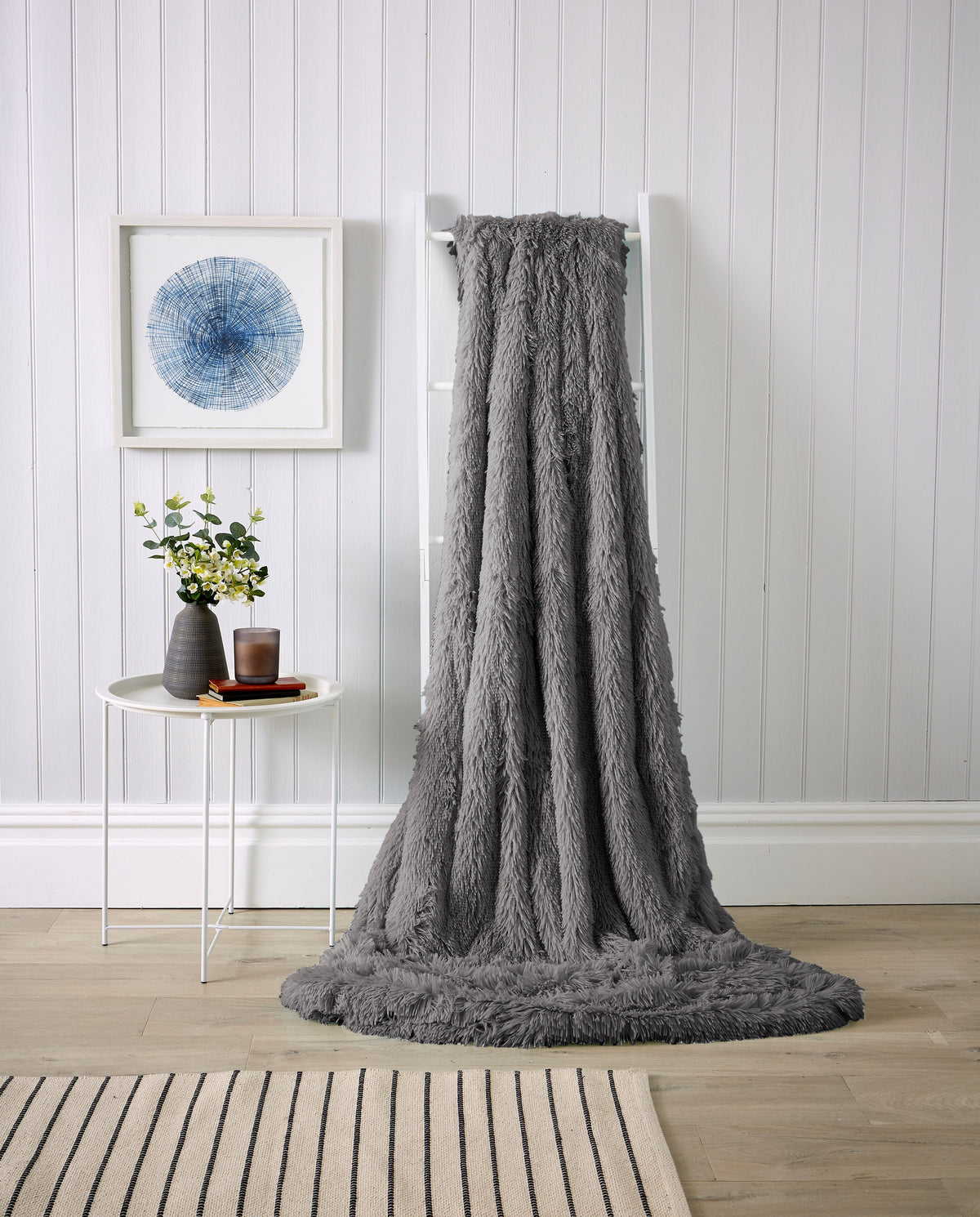 Oversized Chunky Faux Fur Throw & Cushion Cover by Olivia Rocco